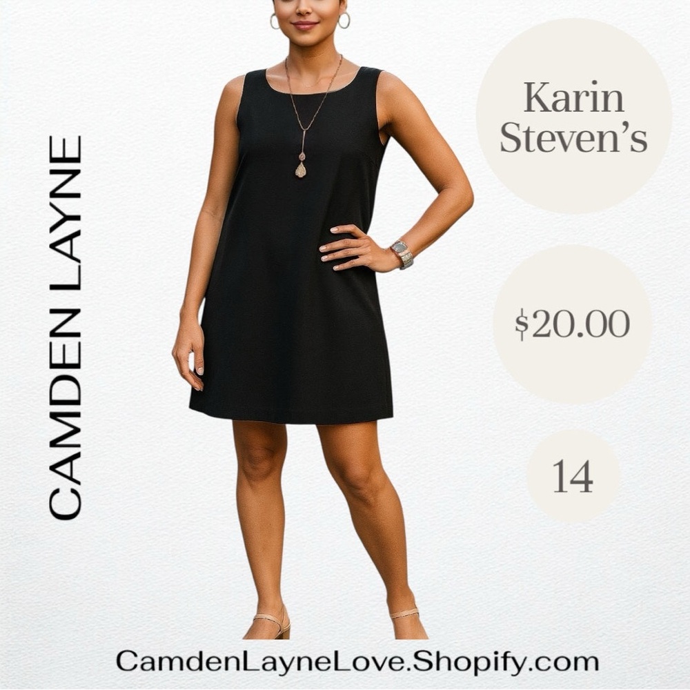Karin Stevens Black Sleeveless Sheath Mini Dress